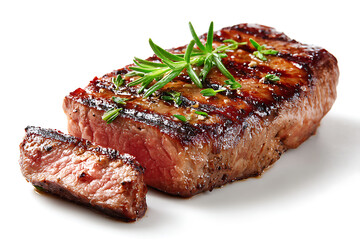  Juicy grilled steak with rosemary and seasonings