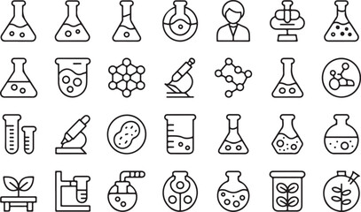 Scientific laboratory equipment and biological elements science biology