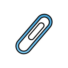 Obraz premium Vector art of a blue paperclip is ready to hold documents together, isolated on white background