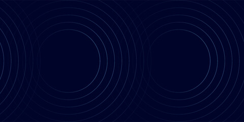 Abstract blue glowing geometric lines on dark blue background. Modern shiny blue circle lines pattern. Futuristic technology concept. Suit for cover, poster,