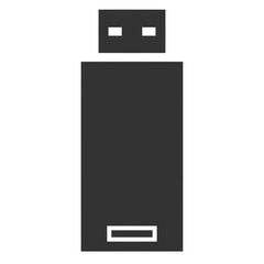 black silhouette usb flash drive icon