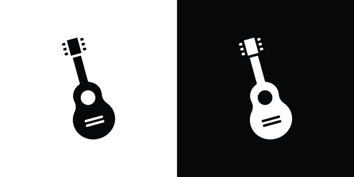 Ukulele icons flat design concept for graphics.
