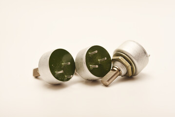 Potentiometers. Variable resistors. Devices for voltage changes.