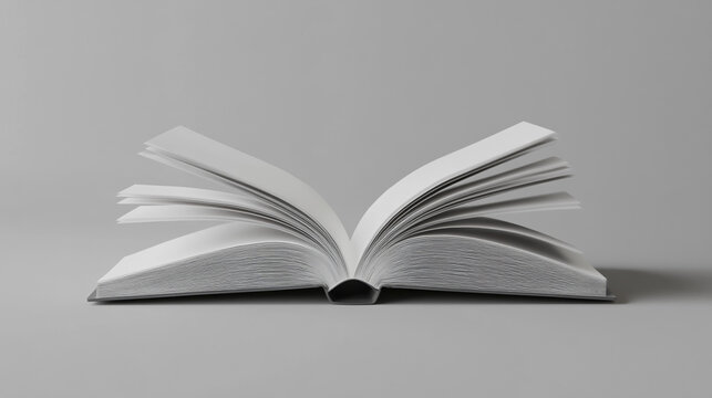Realistic Mockup of an Open Book Viewed from the Side on a Clean Background