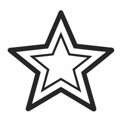 Obraz premium Stylized double outline star shape isolated on white background