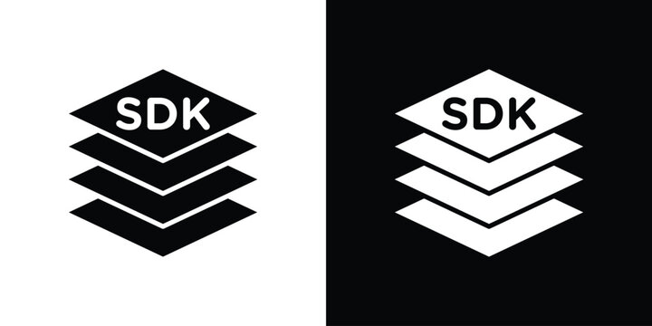 SDK icons flat design concept for graphics.