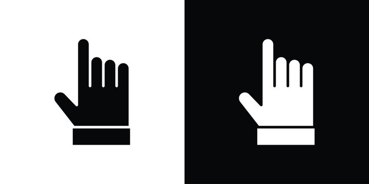 Pointing hand icons flat design concept for graphics.