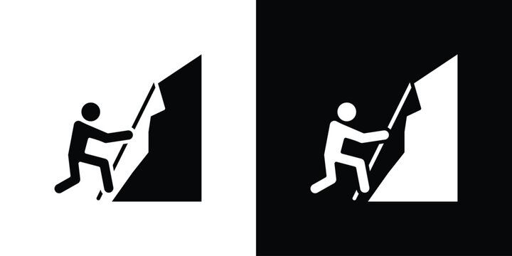 People Climbing icons flat design concept for graphics.