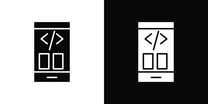 Mobile apps development icons flat design concept for graphics.