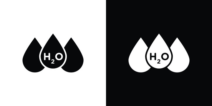 H2o icons flat design concept for graphics.