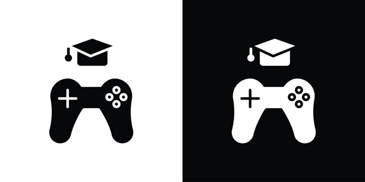 Game based learning icons flat design concept for graphics.