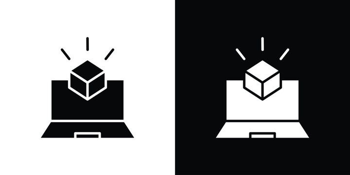 Computer simulation icons flat design concept for graphics.