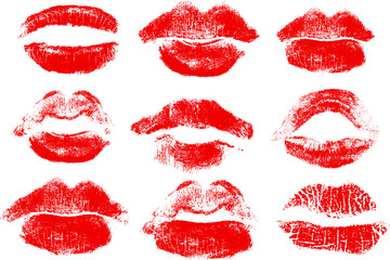 set of red lips