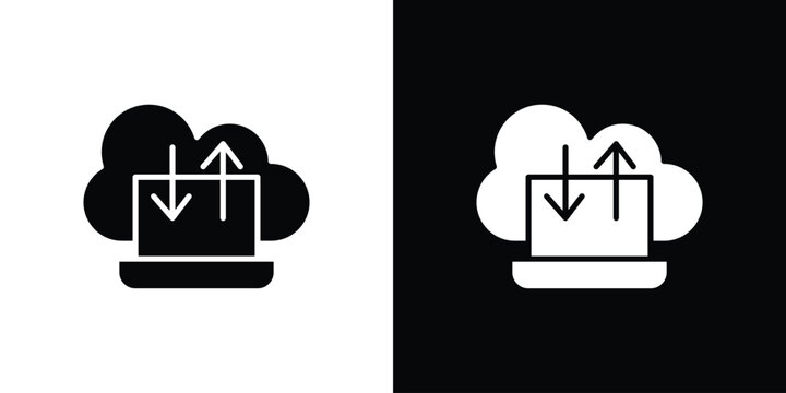 Cloud computing icons flat design concept for graphics.