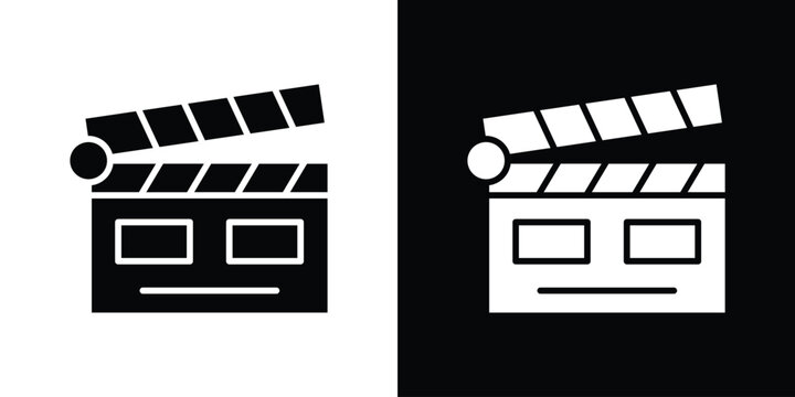 Cinema flapper icons flat design concept for graphics.
