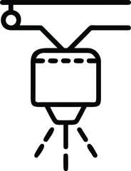 Naklejka premium Simple outline of a production device with droplets in minimalistic style