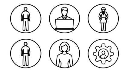 People icons in circles and gear icons icon png icons icon 192 png