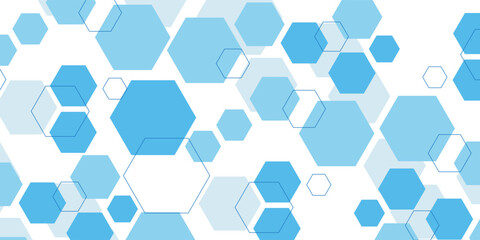 Abstract blue hexagon banner background.