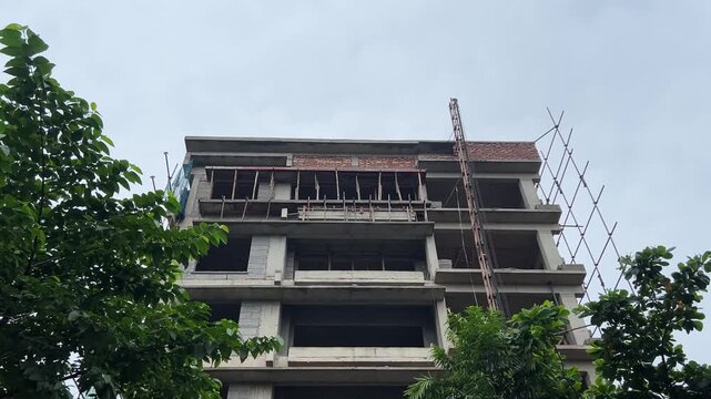 An under construction building in Kolkata, India