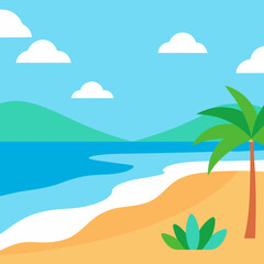Obraz premium tropical island with palm trees