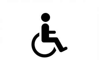 Black silhouette of a person in a wheelchair on a white background