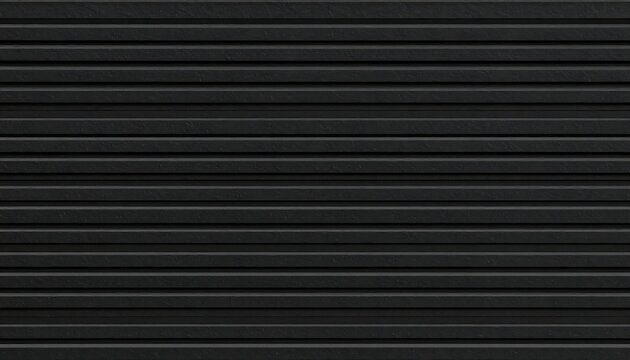 Close-up view of a black corrugated surface.  Parallel horizontal lines create a repeating pattern