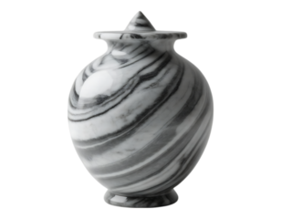 Elegant Marble Urn with Swirling Veins for Remembrance