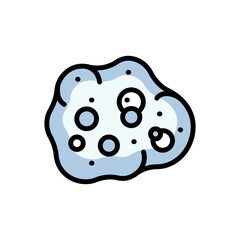 Soap foam cloud with bubbles. Color icon of washing. Illustration of cleanser, detergent, shampoo, liquid soap, gel. Flat isolated vector symbol of cleaning and cleanliness.