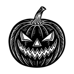 Halloween pumpkin carving vector illustration jack o lantern scary face design template spooky season