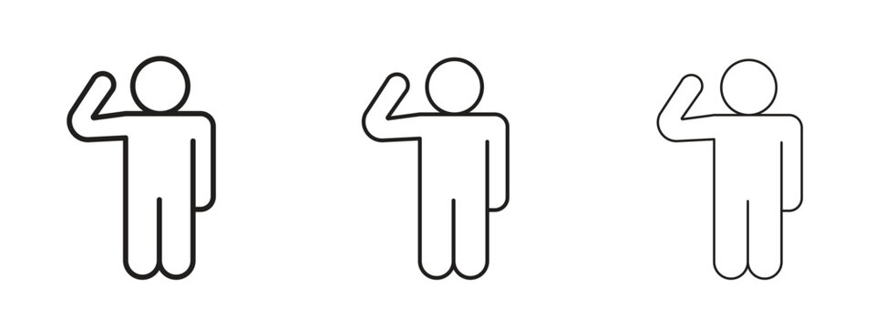 Salute icon. Premium quality symbol. Vector sign for mobile apps