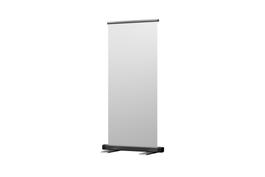 blank roll up banner on white background