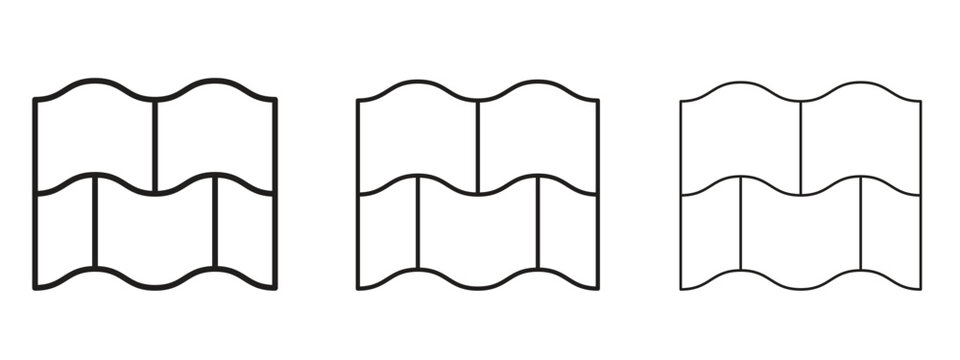 Roof tile icon. Premium quality symbol. Vector sign for mobile apps