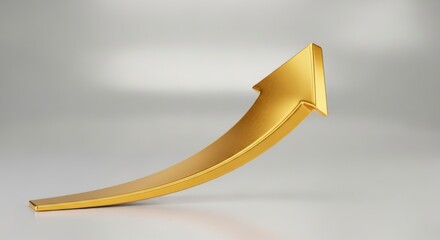 A golden arrow pointing upwards symbolizing business growth