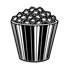 Vector illustration of a bucket of popcorn snack food for movie night or carnival treat design