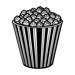 Delicious popcorn bucket illustration for movie night snack food vector graphic design art