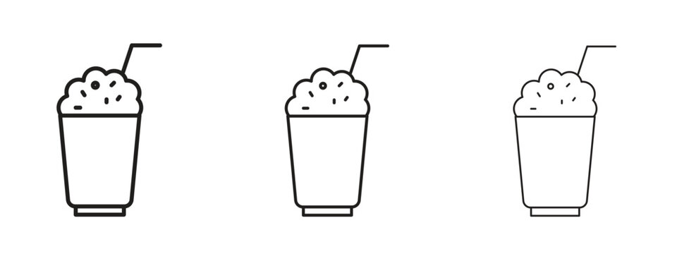 Milkshake icon. Premium quality symbol. Vector sign for mobile apps