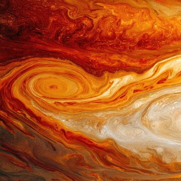Jupiter's swirling, colorful clouds