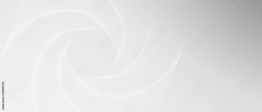Poster abstract design with white glowing hexagon geometric lines background
