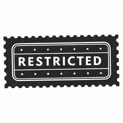 Restricted Access Stamp: Black and White Vintage Design Element for Branding and Graphic Design Projects