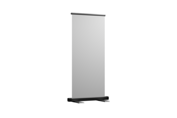 blank roll up banner isolated on white background