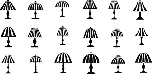 table lamp silhouette vector illustration on white background