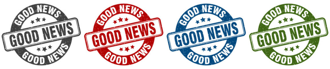 good news stamp. good news round stamp set isolated on white background