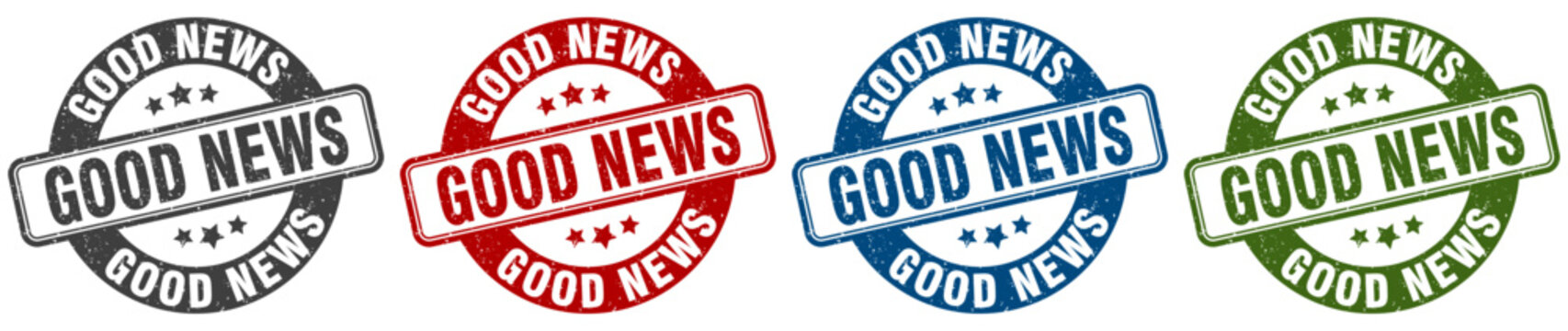 good news stamp. good news round stamp set isolated on white background