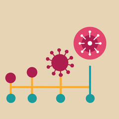 Covid 19 Timeline Icon Set Pandemic Progress and Stages Illustration