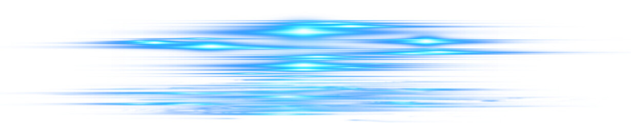 Rays of blue light on transparent background.Laser beams png.	
