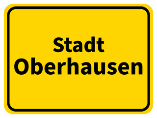 Illustration of a city entrance sign for the city of Oberhausen