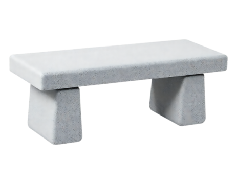 Concrete bench on a transparent background