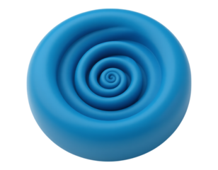 Swirling Blue Glyph 3D Rendered Circular Spiral