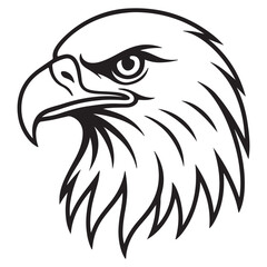 Fototapeta premium Majestic bald eagle head with fierce eyes in profile