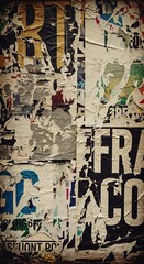 Fototapeta premium Texture of layered, torn posters.
